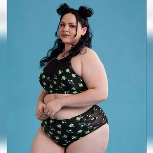 Black Mesh Invader Zim Swimsuit bottom New Tags Hot Topic XL